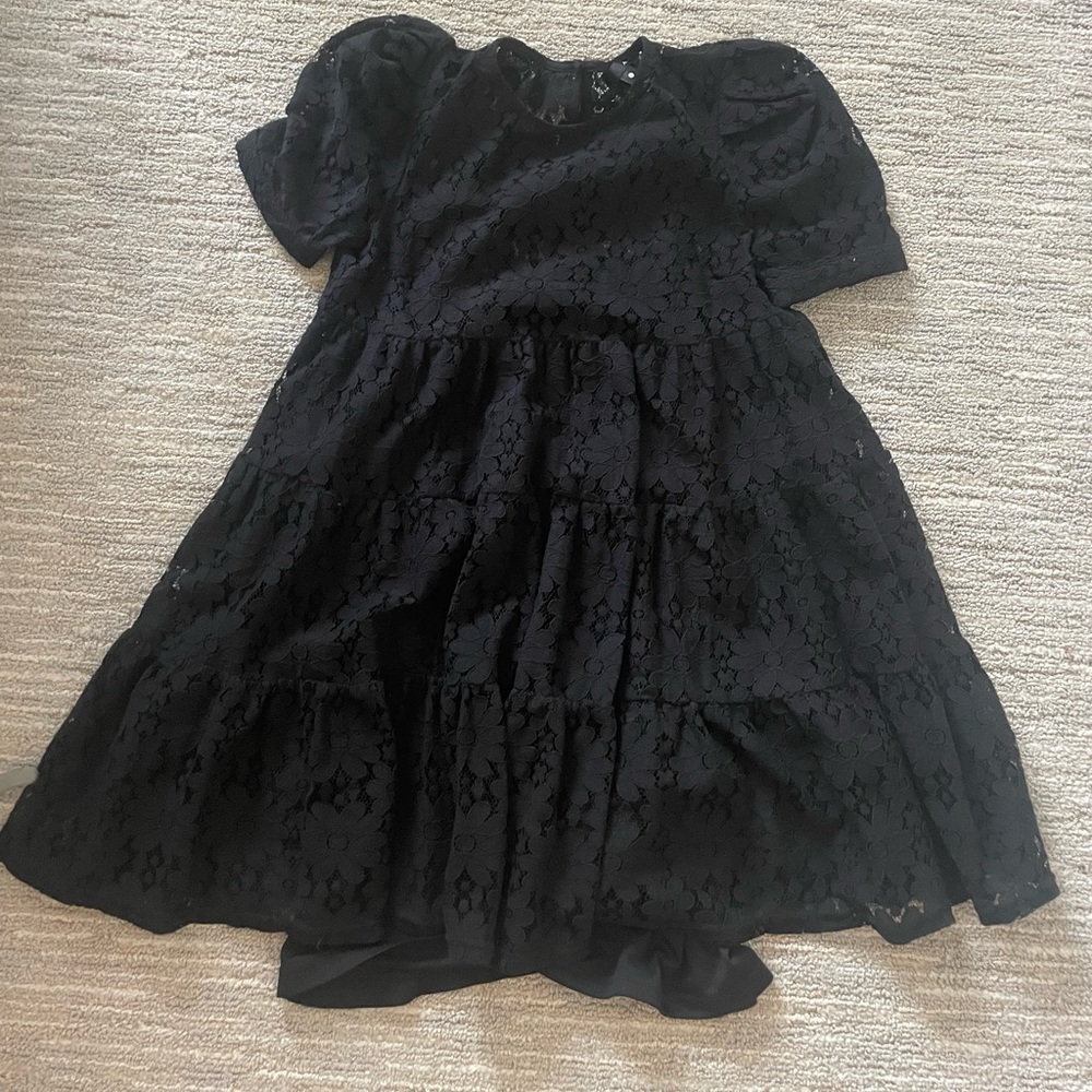Black dress with lace flower details